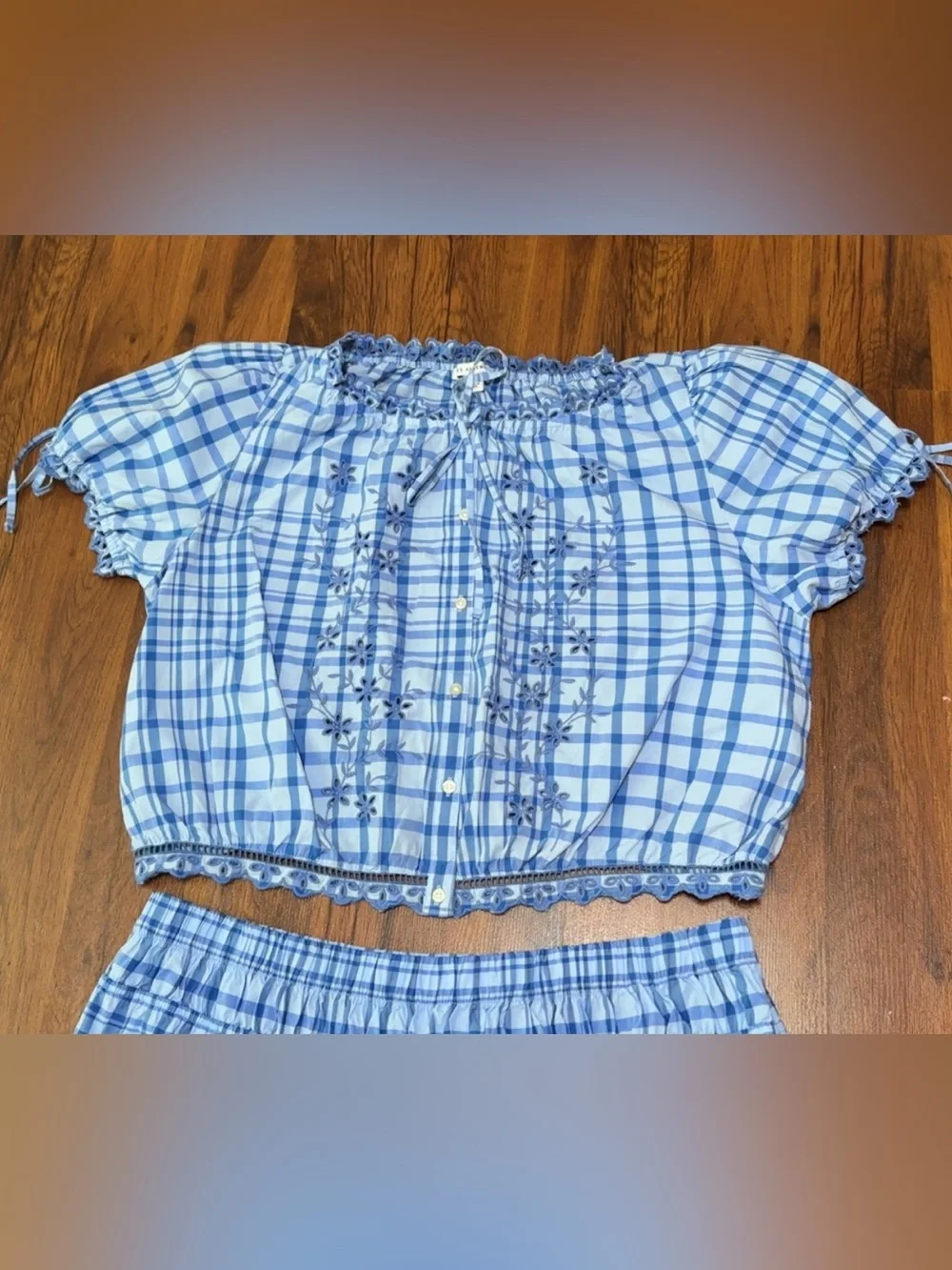 Free Assembly gingham embroidered